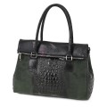 Елегантна дамска чанта, от естествена кожа, в тъмнозелен цвят. Код: KEK64