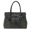 Елегантна дамска чанта, от естествена кожа, в тъмнозелен цвят. Код: KEK64
