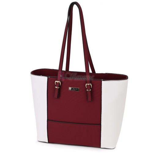 Елегантна дамска чанта от висококачествена еко кожа в бял цвят. Код: LAPERLA