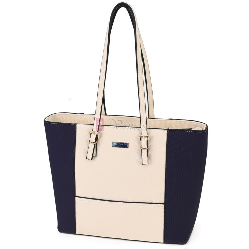 Елегантна дамска чанта от висококачествена еко кожа в тъмносин цвят. Код: LAPERLA