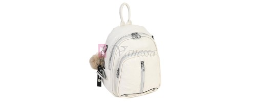 Дамска раница от еко кожа, в бял цвят. Код: M802-1