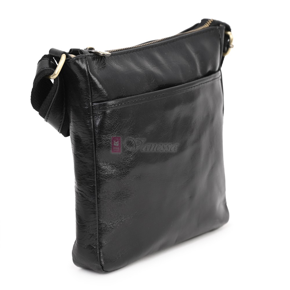 Мъжка чанта от естествена кожа, в черен цвят. Код: EKM-1