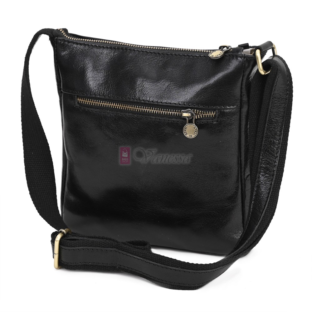 Мъжка чанта от естествена кожа, в черен цвят. Код: EKM-1