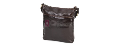 Мъжка чанта от естествена кожа, в тъмнокафяв цвят. Код: EKM-1