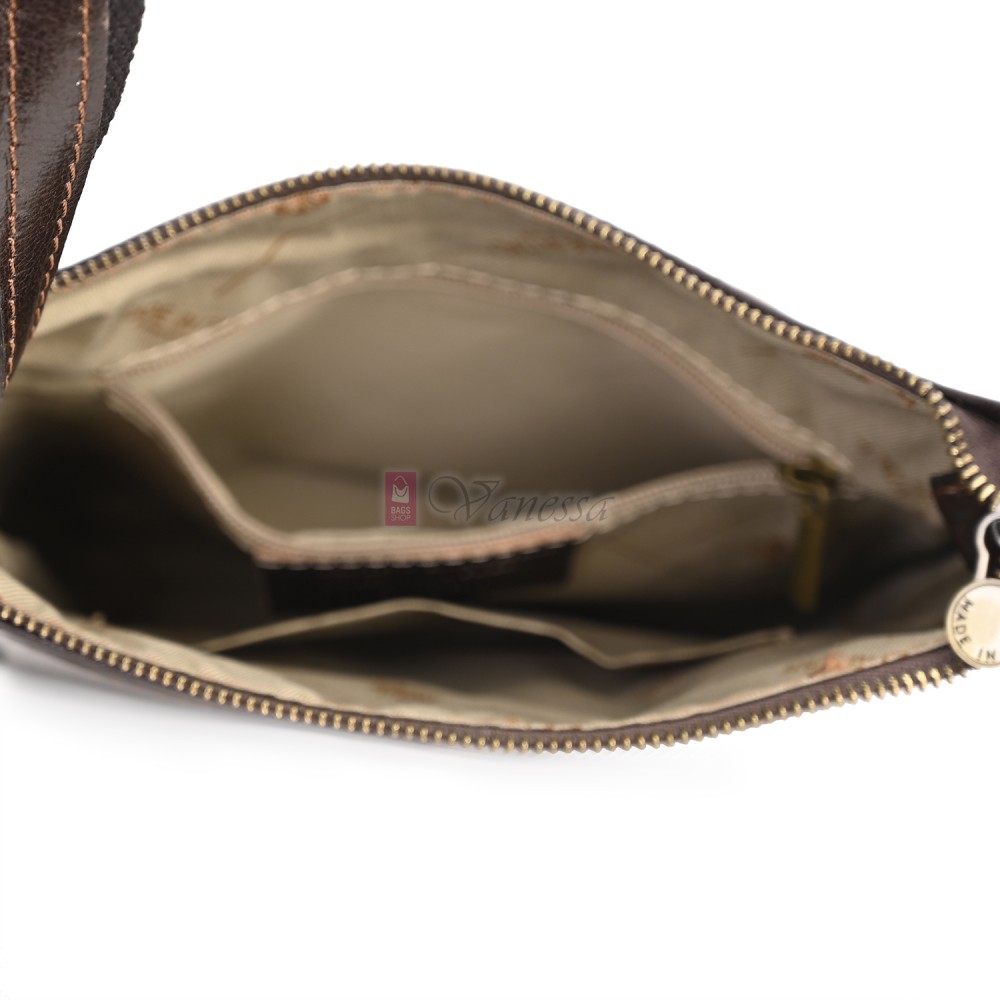 Мъжка чанта от естествена кожа, в тъмнокафяв цвят. Код: EKM-1