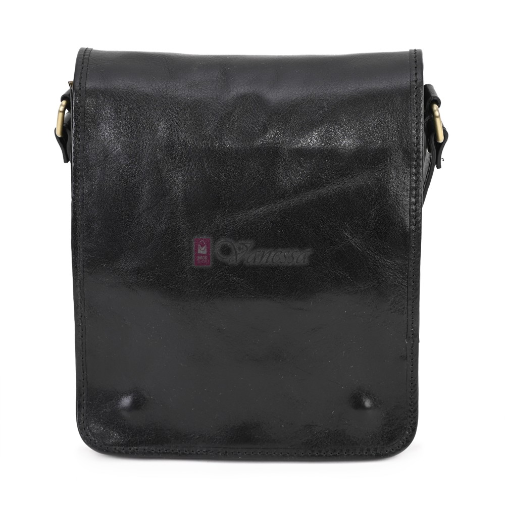 Мъжка чанта от естествена кожа, в черен цвят. Код: EKM-2