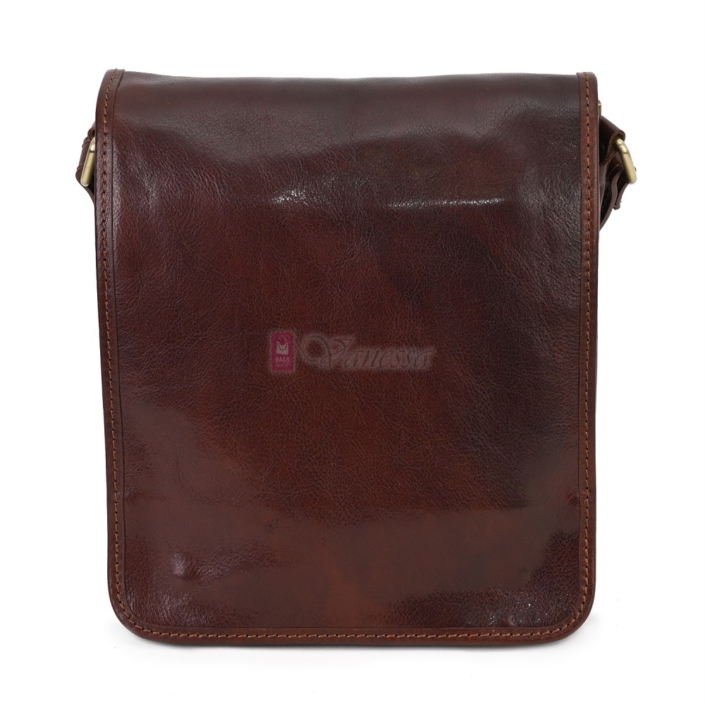 Мъжка чанта от естествена кожа, в тъмнокафяв цвят. Код: EKM-2