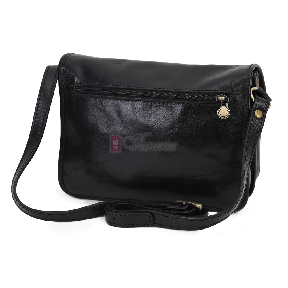 Мъжка чанта от естествена кожа, в черен цвят. Код: EKM