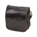 Малка мъжка чанта от естествена кожа, в тъмнокафяв цвят. Код: EKM-3