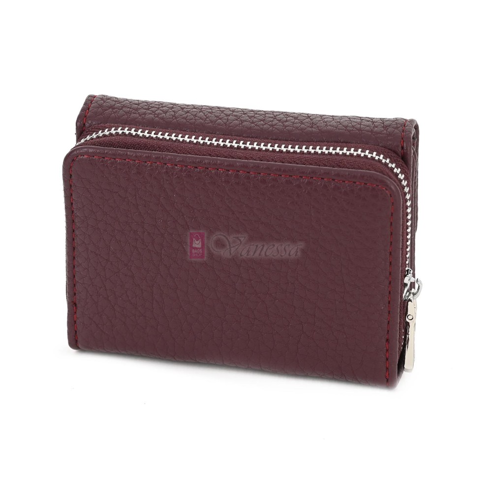 Малко дамско портмоне от еко кожа в цвят бордо Код: N822-B