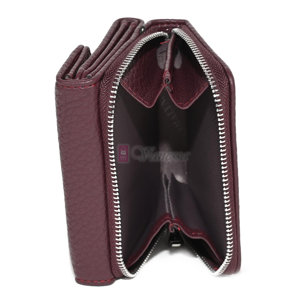 Малко дамско портмоне от еко кожа в цвят бордо Код: N822-B
