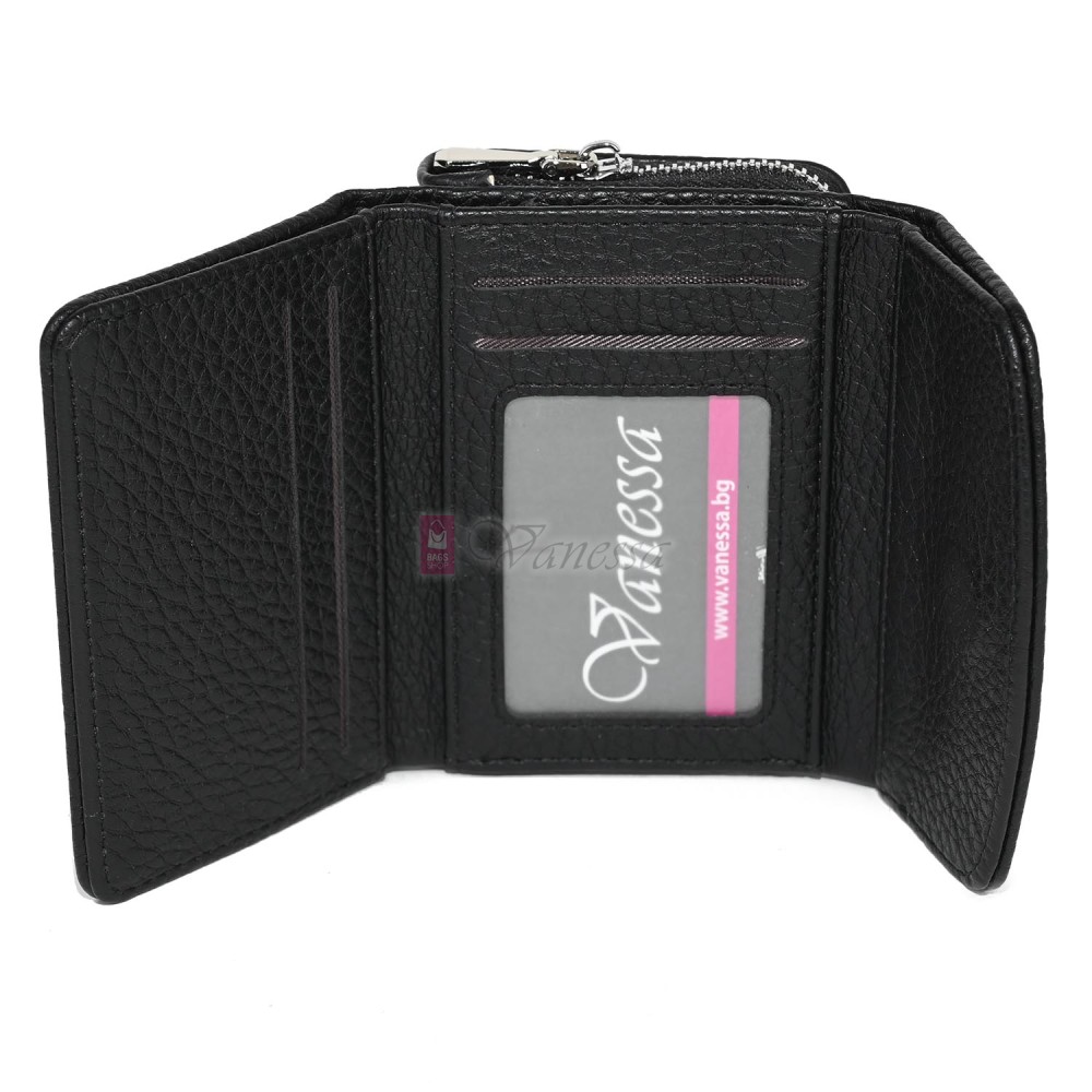 Малко дамско портмоне от еко кожа в черен цвят Код: N822-B