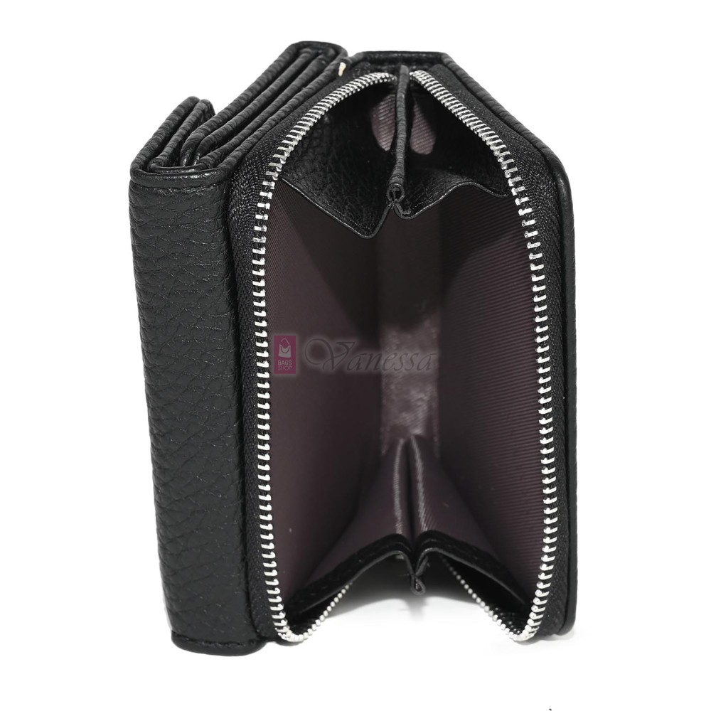 Малко дамско портмоне от еко кожа в черен цвят Код: N822-B