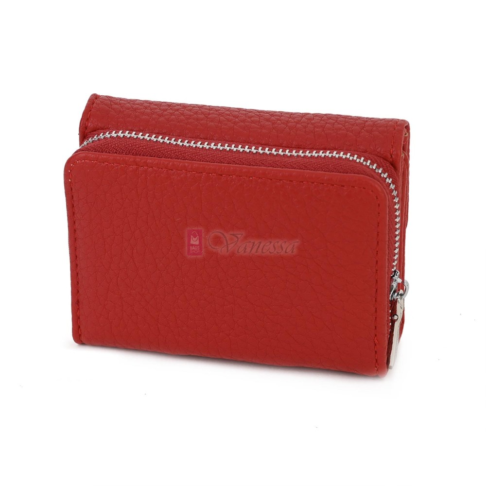 Малко дамско портмоне от еко кожа в червен цвят Код: N822-B