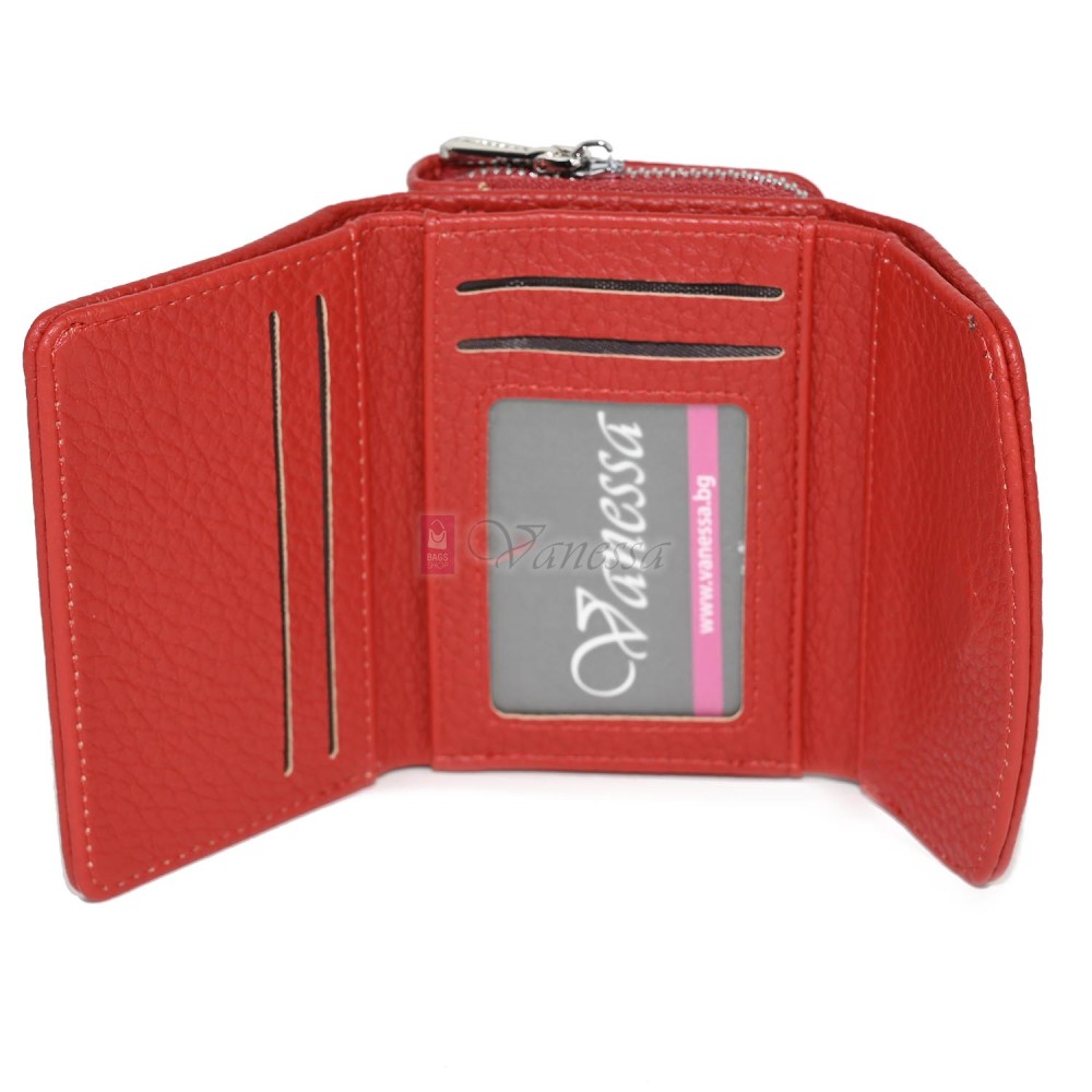 Малко дамско портмоне от еко кожа в червен цвят Код: N822-B