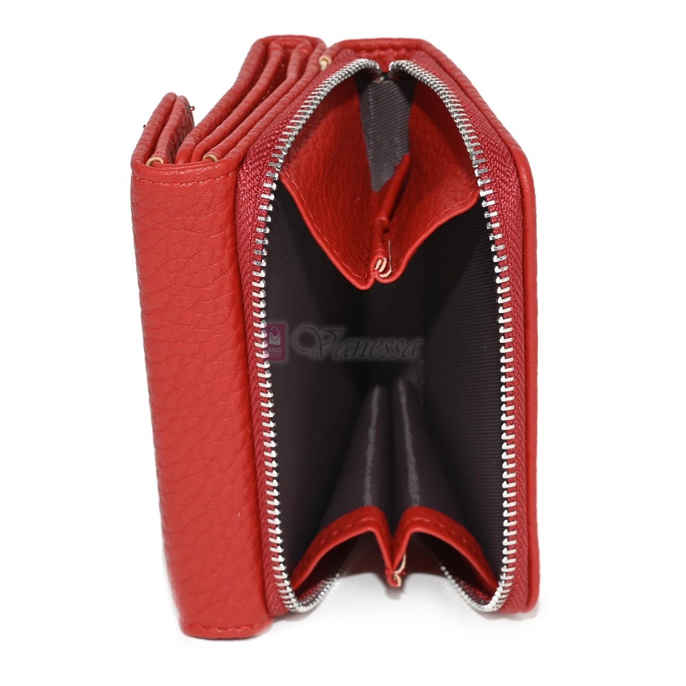 Малко дамско портмоне от еко кожа в червен цвят Код: N822-B