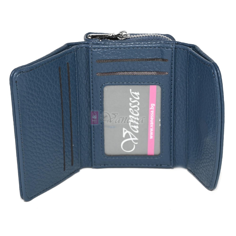 Малко дамско портмоне от еко кожа в син цвят Код: N822-B