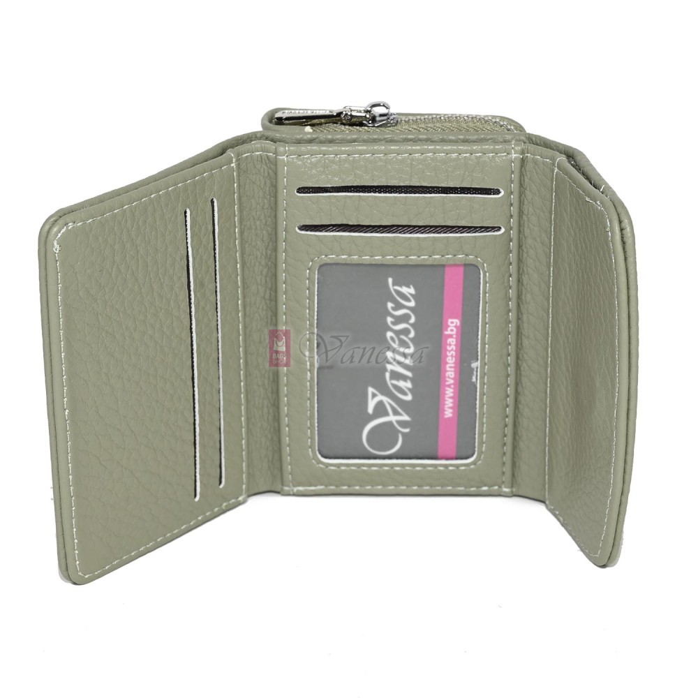 Малко дамско портмоне от еко кожа в светлозелен цвят Код: N822-B
