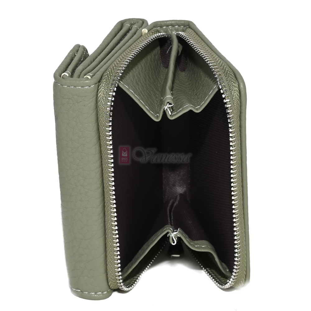 Малко дамско портмоне от еко кожа в светлозелен цвят Код: N822-B