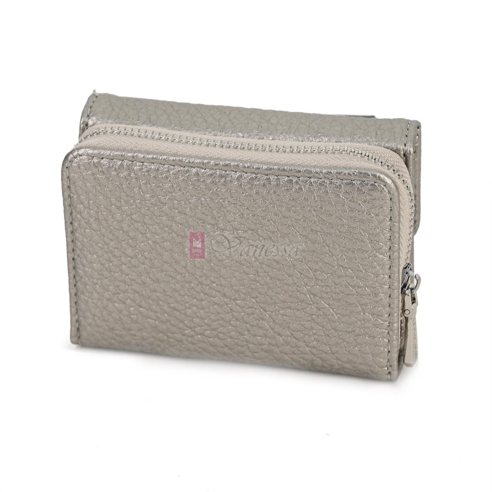 Малко дамско портмоне от еко кожа в сребрист цвят Код: N822-B