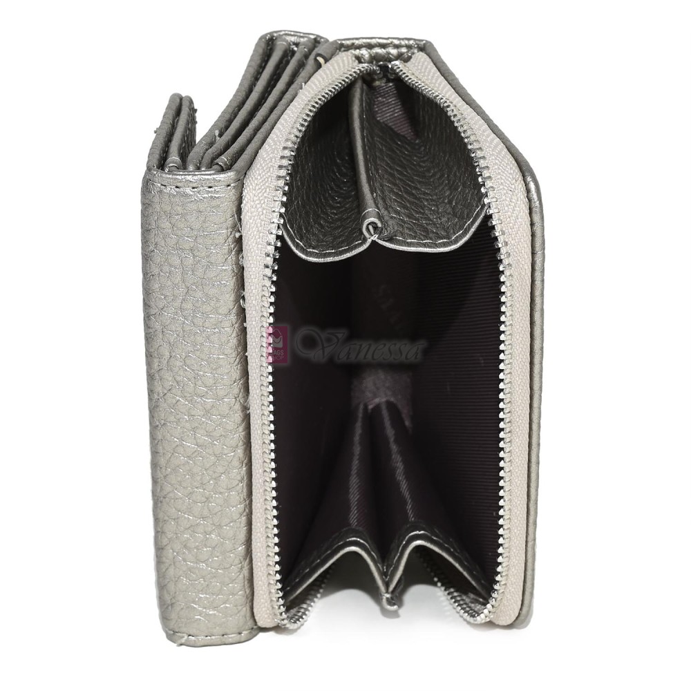 Малко дамско портмоне от еко кожа в сребрист цвят Код: N822-B