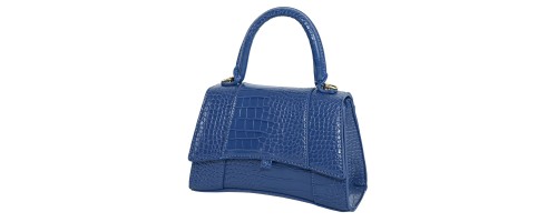 Дамска чанта от релефна еко кожа в син цвят. Код: 51371