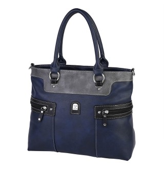 Дамска чанта от висококачествена еко кожа в син цвят Код: 15160