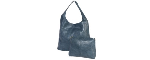 Дамска ежедневна чанта от еко кожа в син цвят. КОД 20232