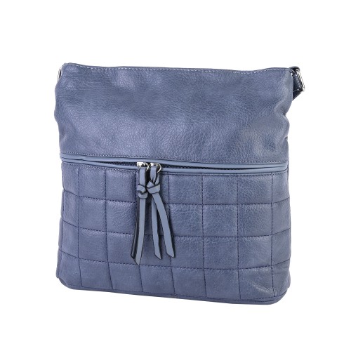 Дамска ежедневна чанта от висококачествена екологична кожа в син цвят Код: 9780-151