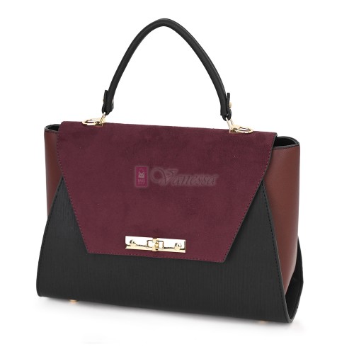 Малка дамска чанта от висококачествена еко кожа в цвят бордо. Код: TOKIM