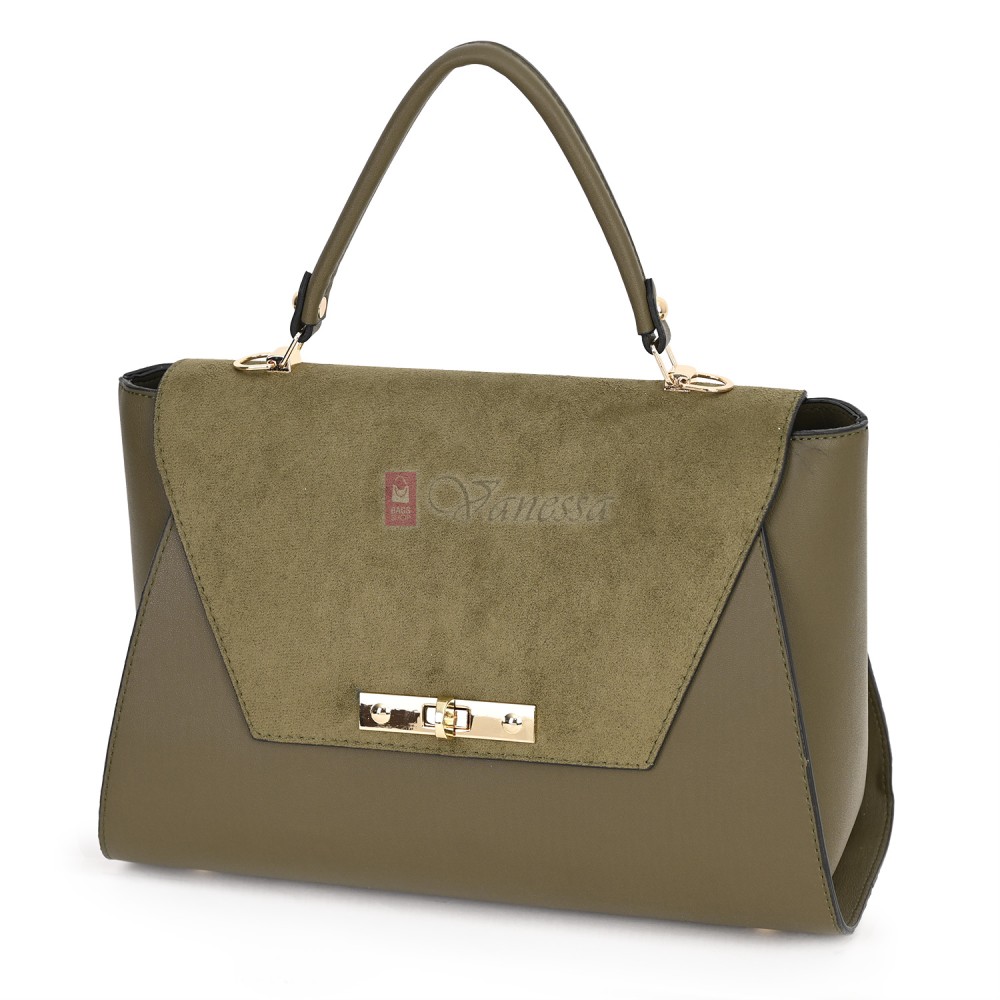 Дамска чанта от висококачествена еко кожа в зелен цвят. Код: TOKIG  Дамска чанта от висококачествена еко кожа в зелен цвят. Код: TOKIG