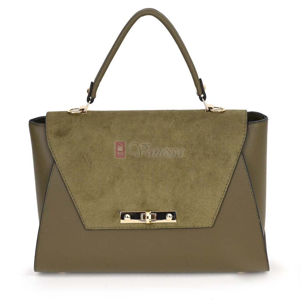 Дамска чанта от висококачествена еко кожа в зелен цвят. Код: TOKIG  Дамска чанта от висококачествена еко кожа в зелен цвят. Код: TOKIG