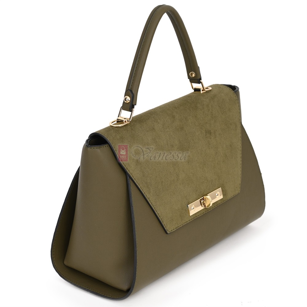 Дамска чанта от висококачествена еко кожа в зелен цвят. Код: TOKIG  Дамска чанта от висококачествена еко кожа в зелен цвят. Код: TOKIG