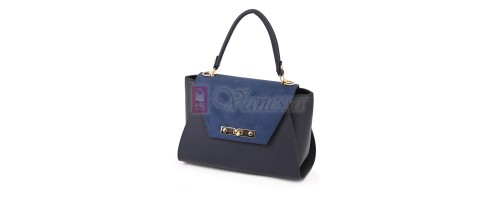 Малка дамска чанта от висококачествена еко кожа в тъмносин цвят. Код: TOKIM