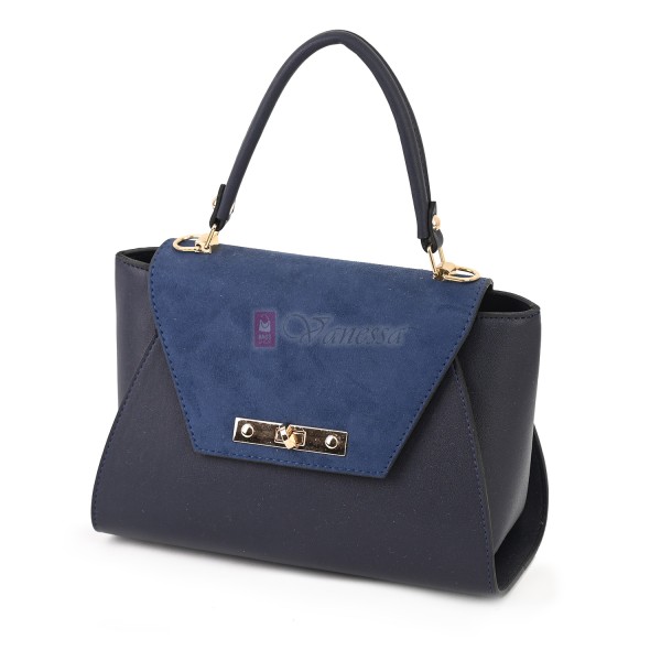 Малка дамска чанта от висококачествена еко кожа в тъмносин цвят. Код: TOKIM