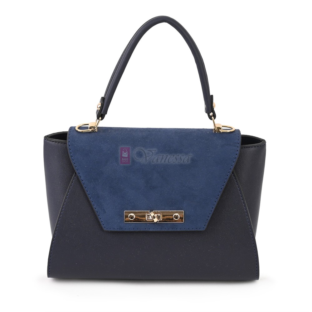 Малка дамска чанта от висококачествена еко кожа в тъмносин цвят. Код: TOKIM