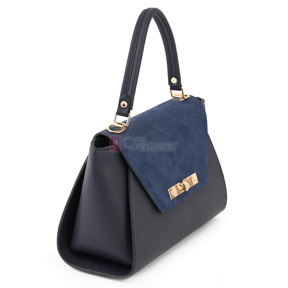 Малка дамска чанта от висококачествена еко кожа в тъмносин цвят. Код: TOKIM