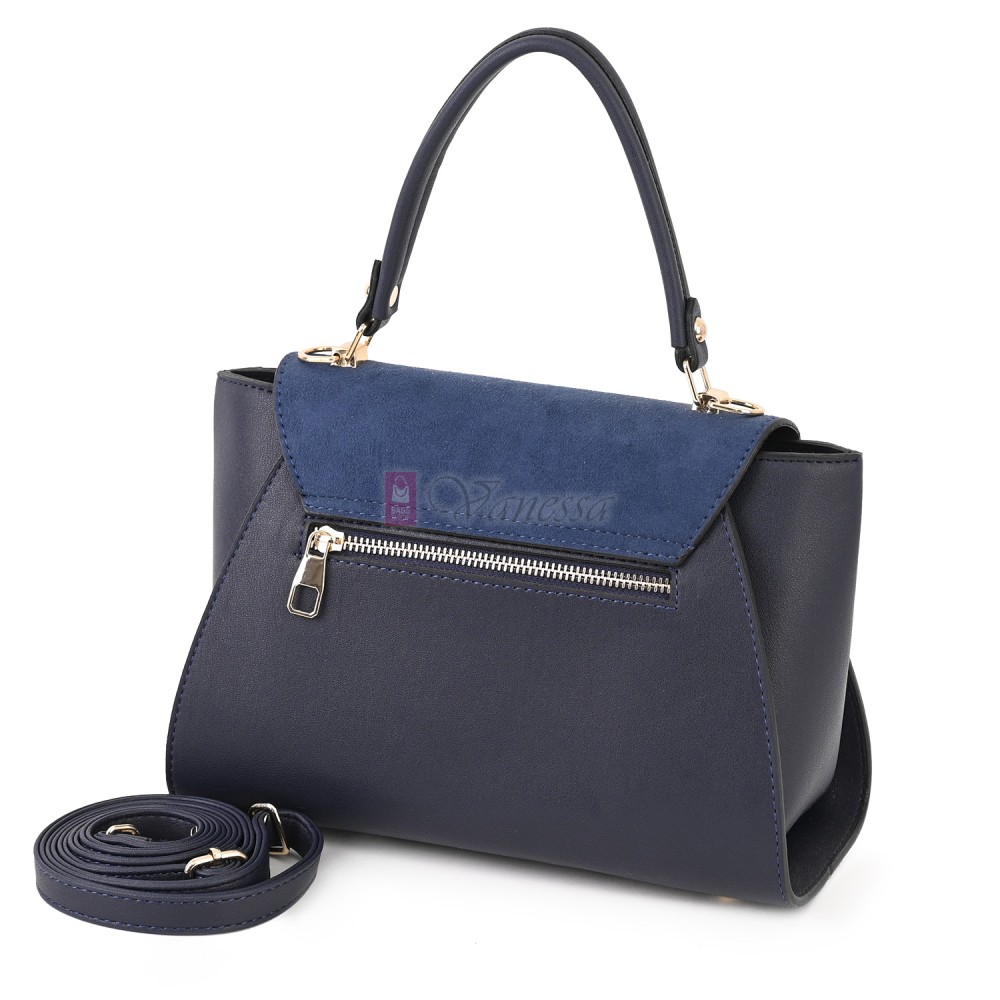 Малка дамска чанта от висококачествена еко кожа в тъмносин цвят. Код: TOKIM