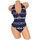 Дамски цял бански костюм в тъмносин цвят. Модел: 77275