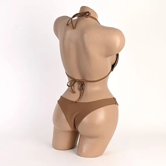 Бански от три части в кафяв цвят. КОД 5068 - 5068-2