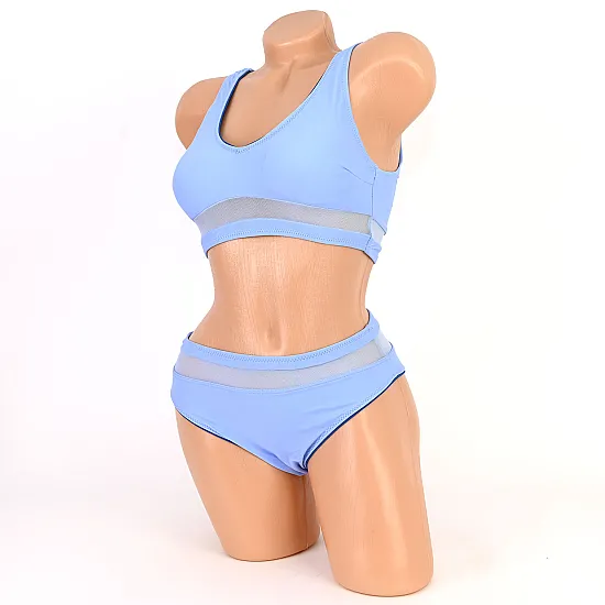 Бански от две части в син цвят. КОД 81393 - 81393