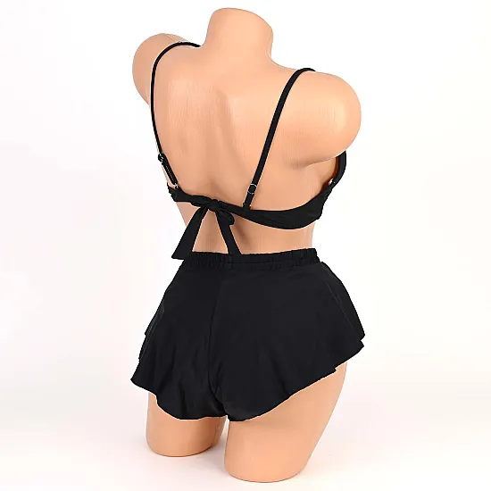 Бански от три части в черен цвят. КОД 81394 - 81394
