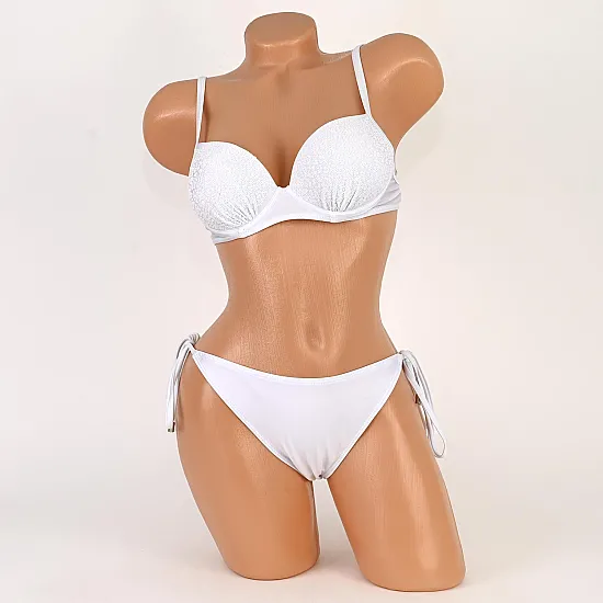 Бански от две части в бял цвят. КОД 8738 - 1397-1