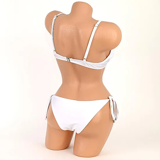 Бански от две части в бял цвят. КОД 8738 - 1397-1