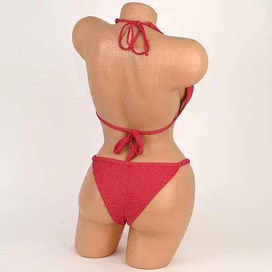 Бански от две части в червен цвят. КОД 9395 - 9395