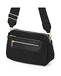 Малка дамска чанта от текстил, в черен цвят. Код: 2079 - 2079-1 Малка дамска чанта от текстил, в черен цвят. Код: 2079 - 2079-1