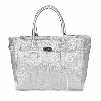 Дамска чанта от еко кожа в сребрист цвят. Код: 2311 - 2311-4