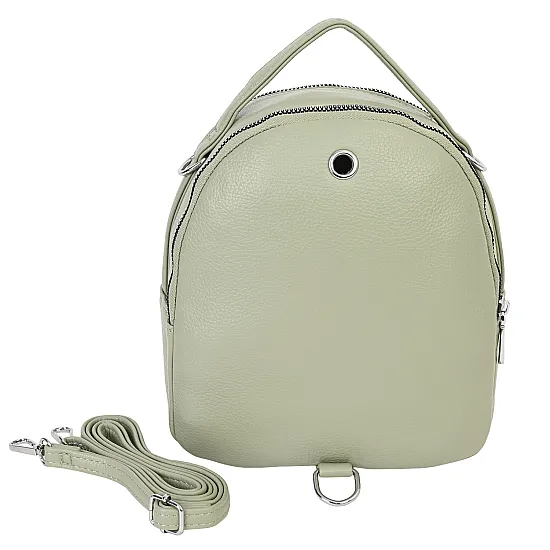 Дамска чанта/раница от еко кожа в светлозелен цвят. Код: SR389 - SR389-4