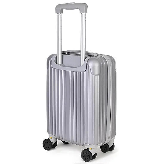 Малък slim куфар от полипропилен, в сив цвят. Код: M5832 - M5832