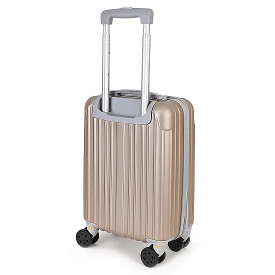 Малък slim куфар от полипропилен, в бежов цвят. Код: M5832 - M5832-2